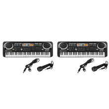 2X Digital Music Electronic Keyboard Key Board Electric Piano with 61 Keys Music Toy Keyboards for Ages 3-12