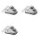 3X Motorcycle Brake Light Tail Light Skull Light Warning Signal Light for Prince Silver 1