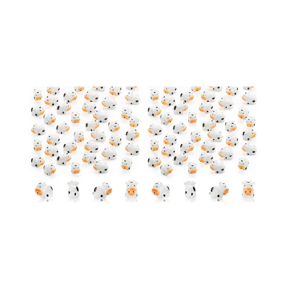 Semoic 40 Pcs Cow Figurines Resin Cow Miniature Animals Figurines Fairy Garden Miniature Moss Landscape Diy Crafts