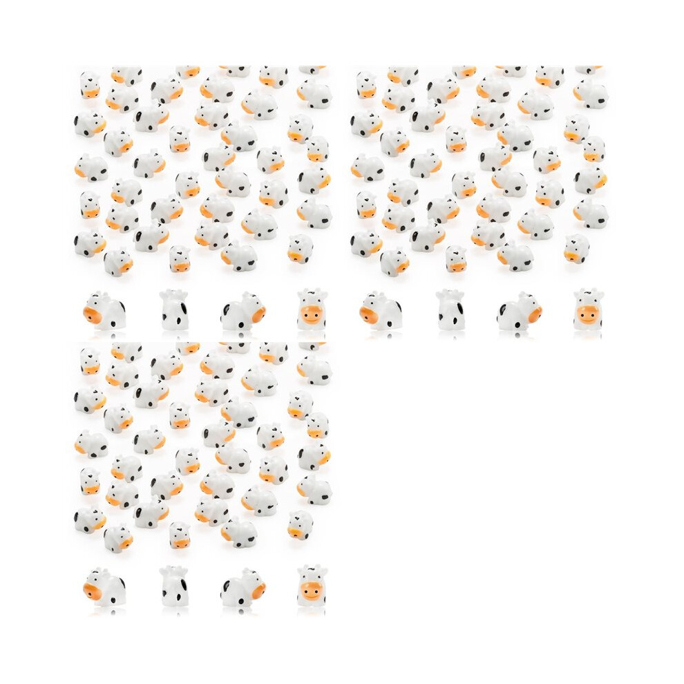 Semoic 60 Pcs Cow Figurines Resin Cow Miniature Animals Figurines Fairy Garden Miniature Moss Landscape Diy Crafts