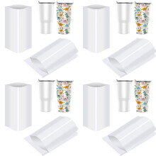 8X12 Inch Sublimation Shrink Wrap Sleeves, 240 Pcs White Sublimation Shrink Wrap for Tumblers, Mugs, Cups and More