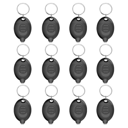 12pcs  LED Keychain Flashlight Micro-Pocket Light, Emergency LED Key Ring Flashlight, Batteries Included