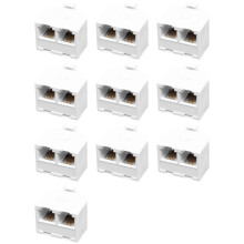 10X 2-Way 6P4C RJ11 Modular Phone Telephone Wall Adapter and Splitter for Landline Telephone