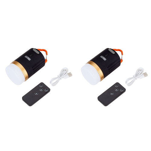 2X Camping Light Waterproof Tent Lamp Portable LED Night Light Remote Control Rechargeable Camping Lantern Working
