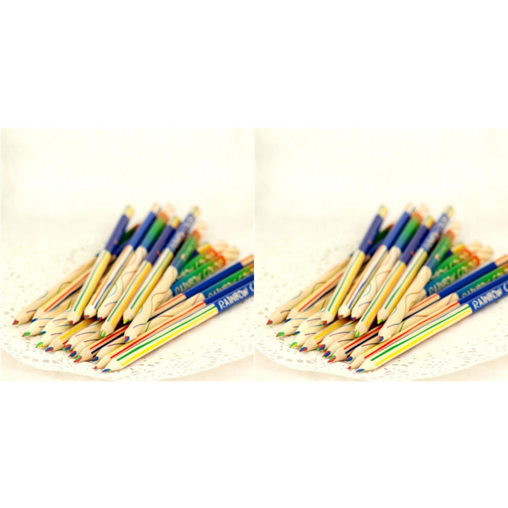 Semoic 100Pcs Rainbow Color Pencil 4 In 1 Colored Pencils For Drawing Painting Stationery