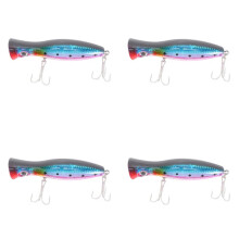 4Pcs Popper Fishing 3d Augen with Treble Hooks 12cm 42g Topwater Hard Lure Soft Plastic