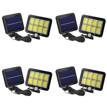 4X 160 COB Solar Powered Light Outdoor Motion Sensor Sunlight Waterproof Wall Lamp