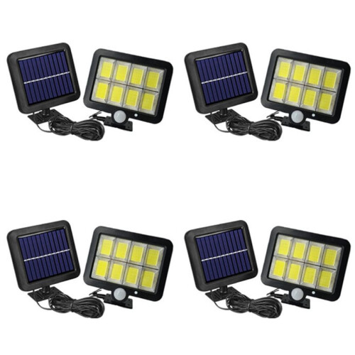 4X 160 COB Solar Powered Light Outdoor Motion Sensor Sunlight Waterproof Wall Lamp