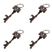 4X Antique Key Shaped Wine Beer Bottle Opener Bar Tool Party Wedding Gift Keychain Color: Bronze