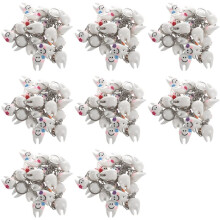 160 Pcs Keychain Key Ring Hang Tooth Shape Cute Dental Gift