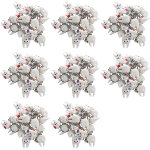 160 Pcs Keychain Key Ring Hang Tooth Shape Cute Dental Gift