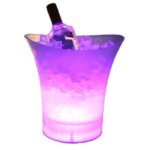 Verlichte Champagne-Emmer, LED-Ijsemmer, Bar, Champagnekrat, Bier Waterdichte Plastic LED-Ijsemmer Roze