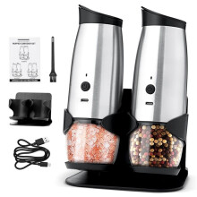 Electric Salt and Pepper Grinder Set, Automatic Salt and Pepper Mills Grinder for Kitchen BBQ Party