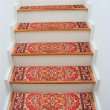 Non-Slip Stair Treads for Wooden Steps,30"X8" Indoor Stair Runner,Reusable Rubber Backing Safety Stair Carpet Treads