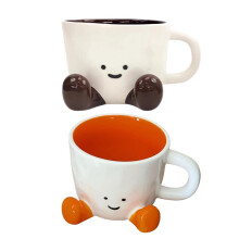 Mjölkkopp med Fötter Keramisk Mugg Rolig Kaffe- och Temugg Fotformad Kaffemugg Vattenkopp Tecknad Keramikmugg Kopp för Presenter
