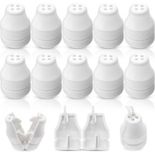 10 Pack Blind Pull Cord Knobs-Anti-Strangulation Breakaway Design (Bell Shape, 4-Hole) Plastic Tabs, Install Fits Blinds