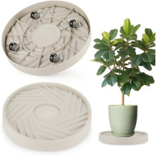 2 Pack PlantCaddy with Wheels, 13.6" Rolling Plant Stand 165 LBS Heavy Duty with Hidden 360 Rotating Silent Wheel