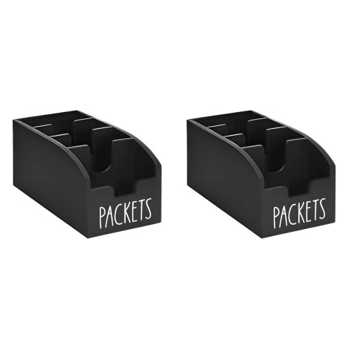 2X Packet Organizer Pantry - Kitchen Storage Packet Holder, Snack Storage Box Countertop Fast Food Packet Organizer