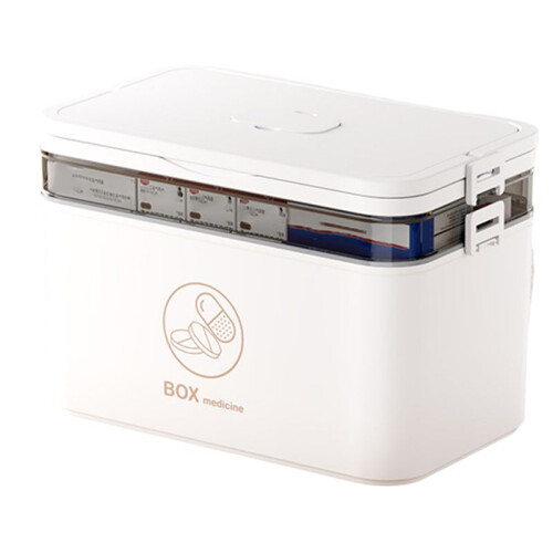 Home Medicine Box Multi-Layer Compartments Medicine Storage Box Portable Multi-Function Home Emergency Medicine Box B