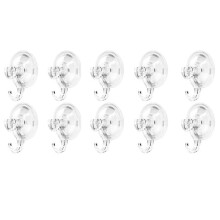 10pcs Suction Cup Hooks, Clear Reusable Heavy Duty Vacuum Suction Cup Hooks Glass Kitchen Bathroom Hooks for Towel