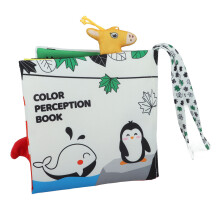 Libro sensorial morbido e masticabile in tessuto per bambini, con rattling stereoscopico per l'apprendimento precoce B
