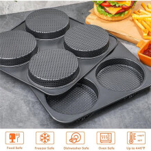Grand Moule à Pain à Hamburger de 12,7 cm, Antiadhésif, en Acier au Carbone Épais, Lot de 2 pour Hamburgers Faits Maison