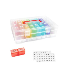Monthly Pill Cases Travel Dispenser Storage Container Colorful Pill Dispenser Packing Container 32 Slot Pill Box Clear