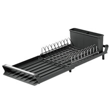 Small Dish Drying Rack Collapsible Dish Drainer for Kitchen Counter over Sink Dish Rack with Removable Cutlery Holder