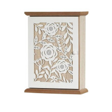 Key Storage Lock Box Modern Organizer Cabinet Home Decor Wooden Key Ring Holder for Home Office Hallway B