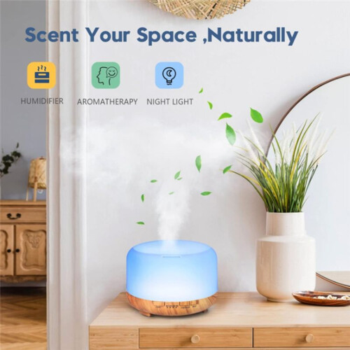 Essential Oil Diffuser 500ml Humidifier Diffusers Aromatherapy Diffuser with Remote Control EU Plug