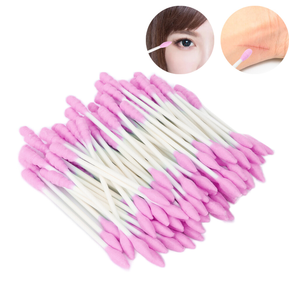 100pcs Double Tip Cotton Swabs, Colorful, 7.5cm Makeup & Beauty Tool