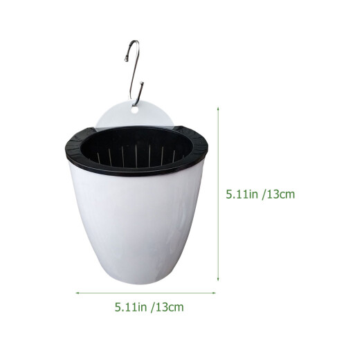 6Sets Plastic Zelfbewaterende Wandbloempot Wit Voor 1