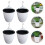 6Sets Plastic Zelfbewaterende Wandbloempot Wit Voor 5
