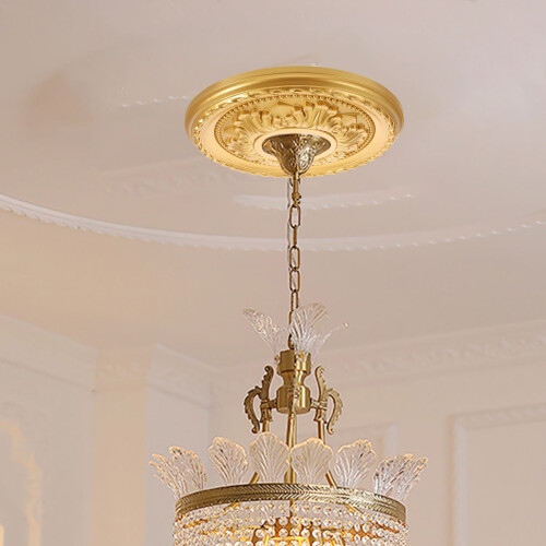 goud traditionele pvc plafondrozet voor ventilator thuis 1
