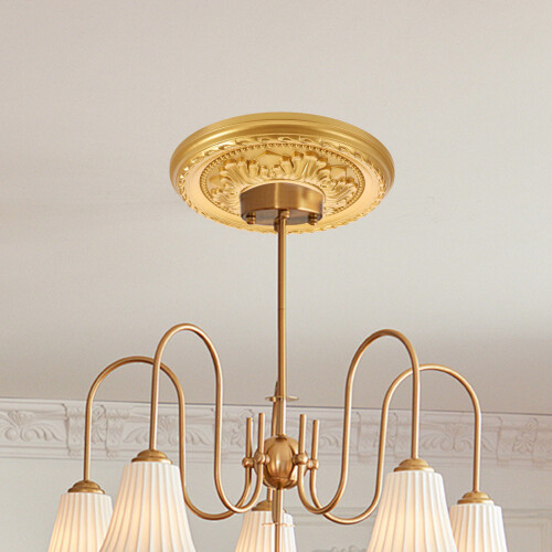 goud traditionele pvc plafondrozet voor ventilator thuis 2