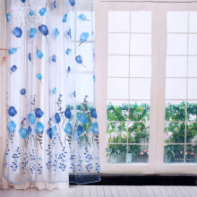 Rideaux en mousseline douce et transparente pour fenêtre de cuisine, imprimé floral avec motif tulipe, voilages filtrant la lumière, pour un