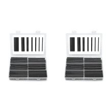 Heat Shrink Tubing Kit 3:1 Ratio Adhesive Lined, Marine Grade Shrink Wrap Industrial Heat-Shrink Tubing - Black 360 PCS