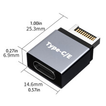 2X Connecteur de Câble D'Extension de Carte MèRe USB 3.1 Type C Mâle à Type C/E Femelle Accessoires pour Ordinateurs