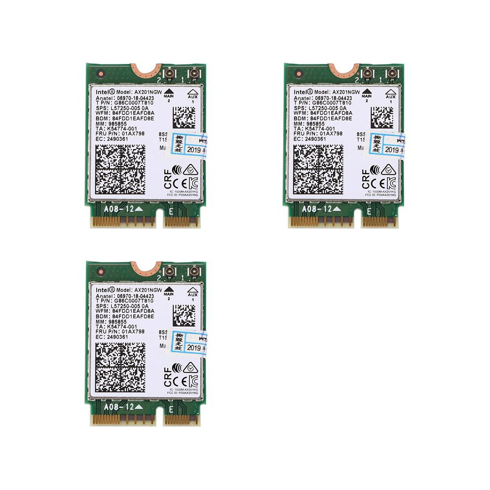 3X For Wi-Fi 6 Ax201 5.0 Dual Band 2.4G/5G Wireless Ngff Button E Cnvi Wifi Card Ax201ngw 6032837138636