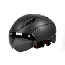 (Black A)Electric Scooter Helmet with Visor Magnetic Goggles 58-61cm for Men Women