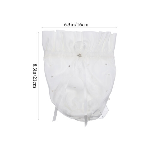 bolsa média branca com strass e pérolas para noiva e damas de honra 2