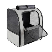 (Gray Small Size) KINCJON Portable Pet Backpack Heavy Duty Breathable Pet Carrying Bag With Shading Curtain For Cat Dog