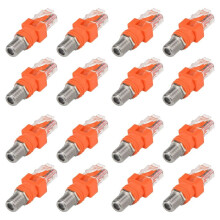 Coaxial to Ethernet Adapter, 16 Pack Coax RF F Female to RJ45 Male Converter for Tester