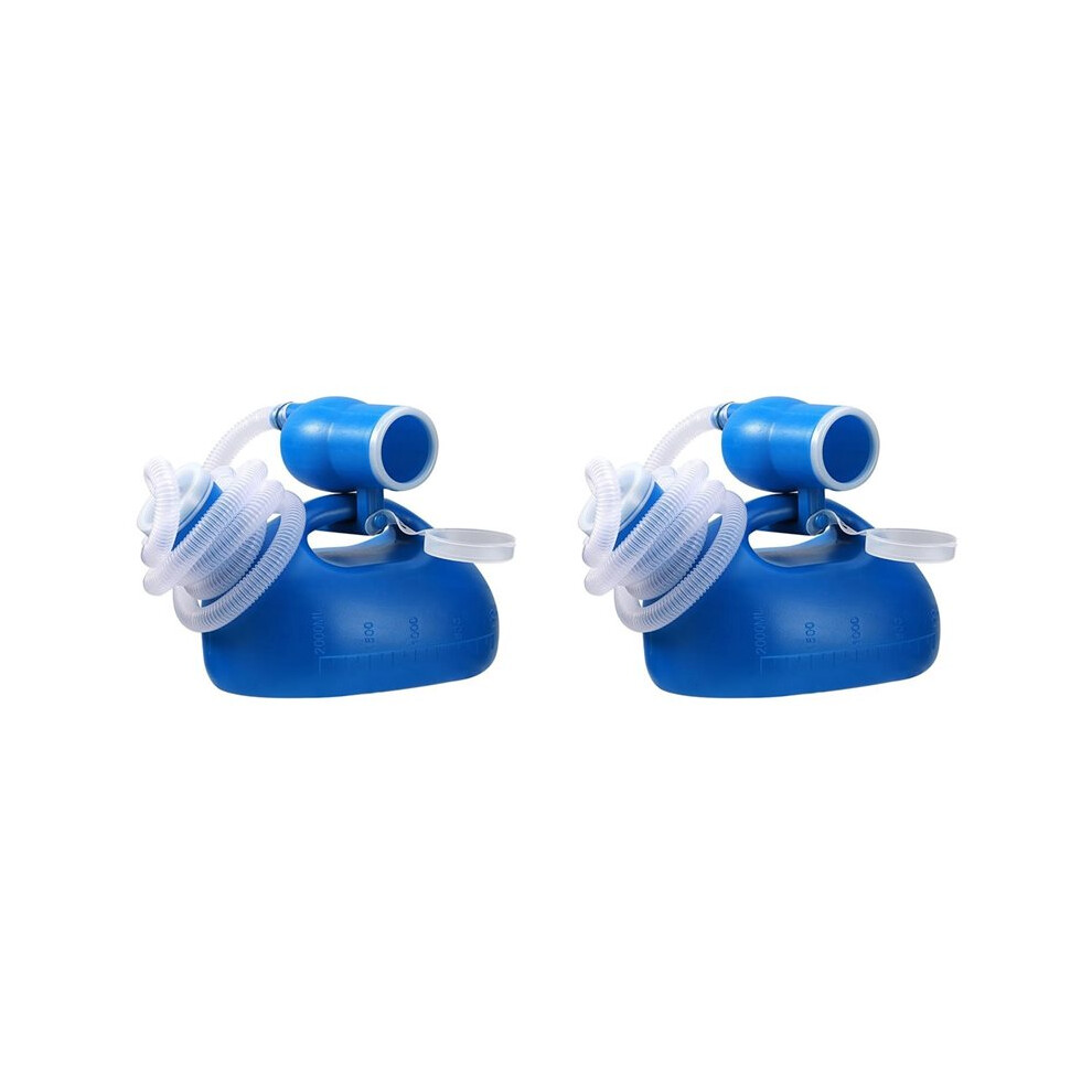 2X Urinal Bottle Urinals for Men Women Urine Bottle 2000ml Mens Potty Spill Proof Pee Bottle with 63in Long Tube