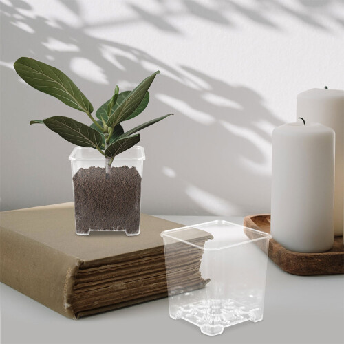 4 Transparante Acryl Orchidee Plantenpotjes 1