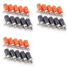 15X Banana Plugs Socket Connector Nickel Plated Binding Post Nut Banana Plug Jack Connector