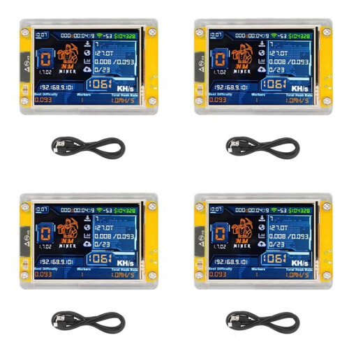4X 1060KH/S NMMiner NerdMiner Bitcoin Crypto Solo Miner 2,8 Polegadas  Display NerdMiner Atualizado 1060KH/S Harshrate