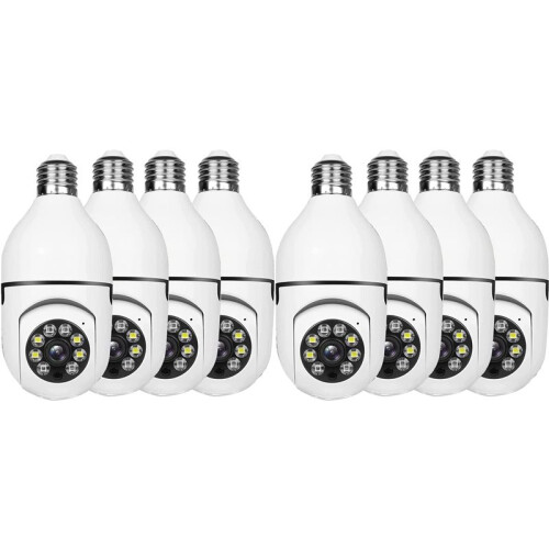 8 Pack Light Bulb Security Camera Outdoor,2.4G Wifi Light Socket Security Camera,Security Camera Light Bulb Outdoor