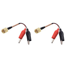 2X Câble de Test Coaxial Flexible RG316 avec Connecteur SMA Mâle et Double Pince Crocodile, Longueur 30 cm