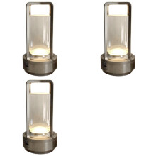 3X 2600MAh Rechargeable Led Table Lamp Modern Touch Adjustment Table Lamp Gun-Gray